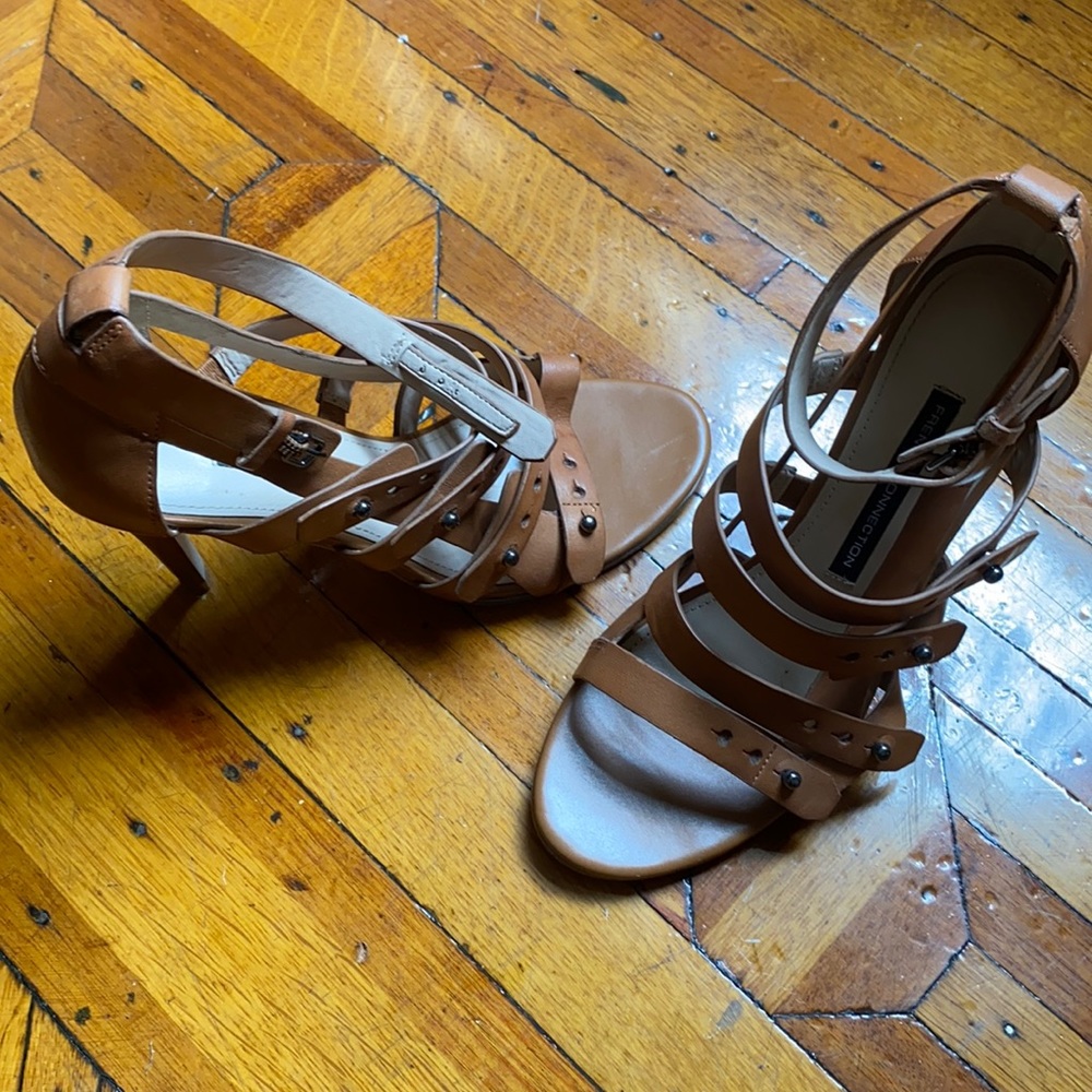 French Connection Leather Strappy Heels